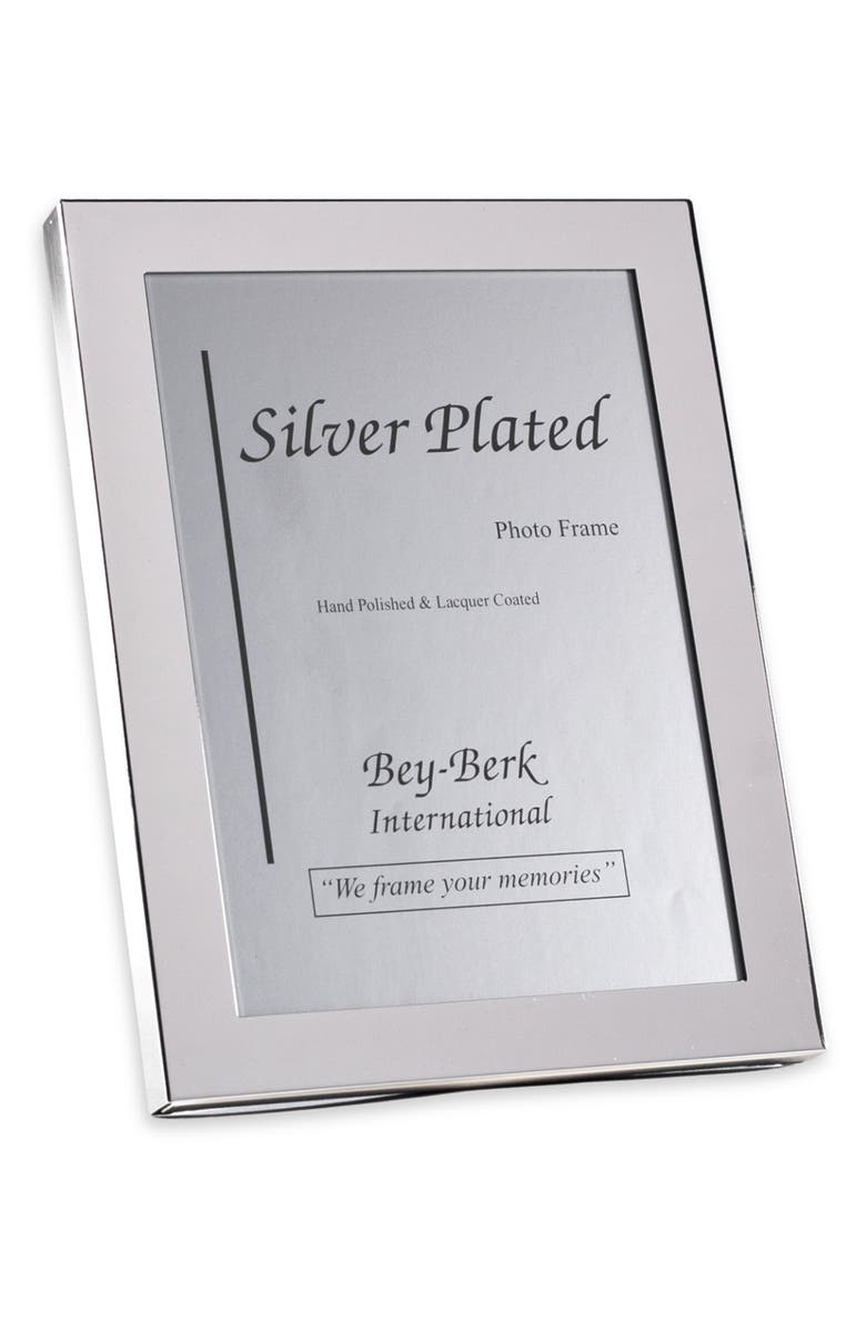 Bey-Berk Polished Picture Frame, Main, color, Silver