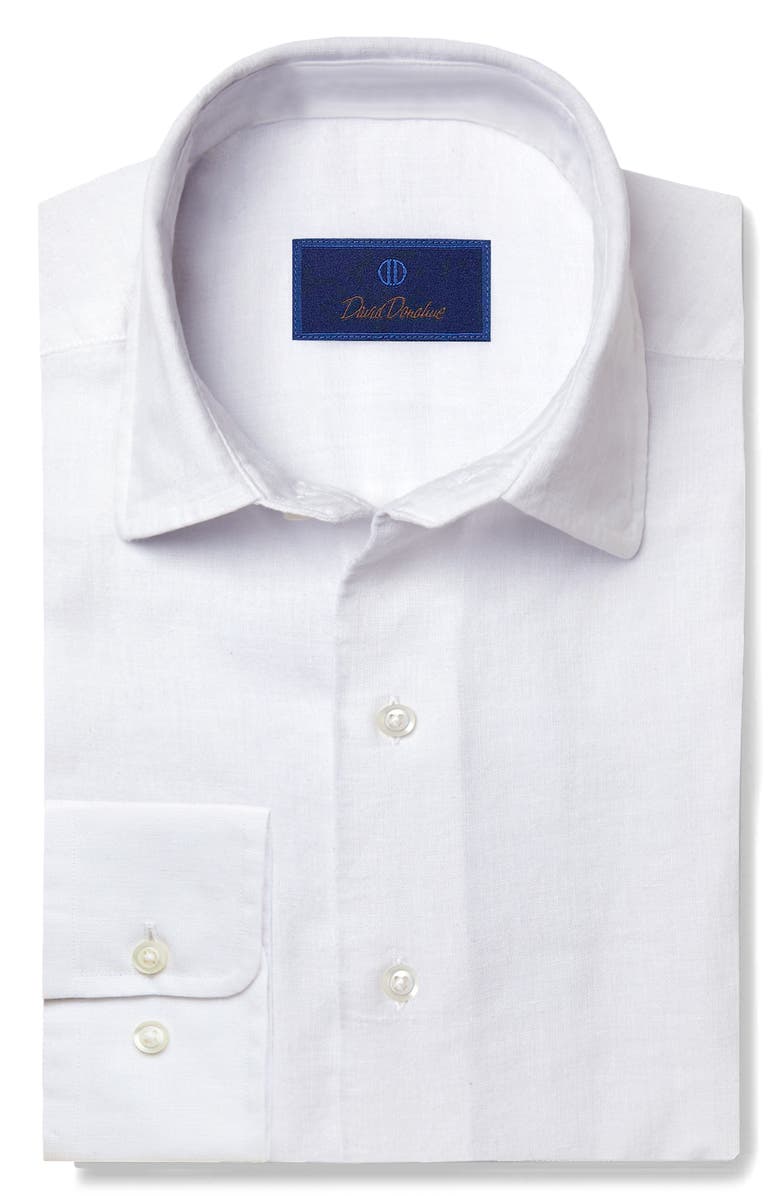 David Donahue Trim Fit Barrel Cuff Dress Shirt, Main, color, 