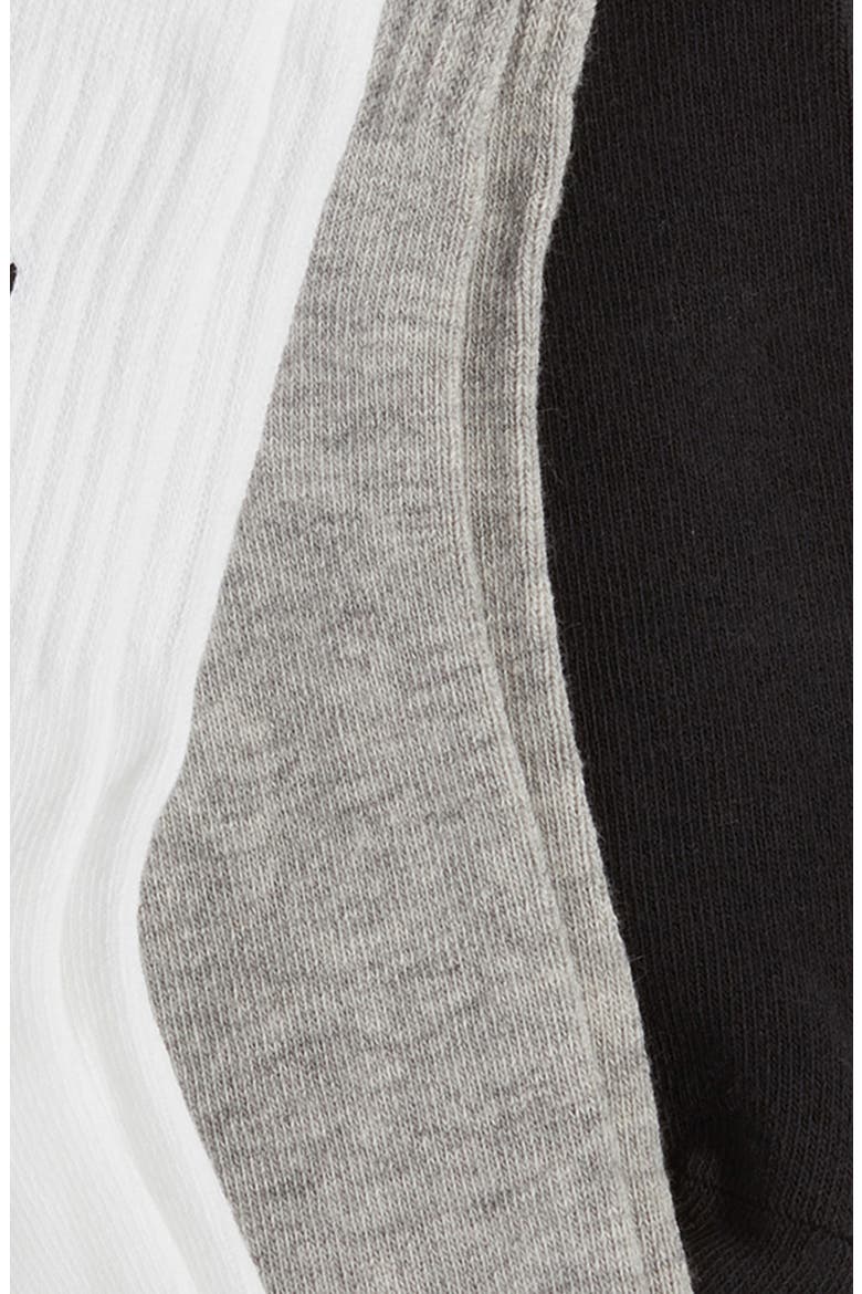 Quinlin Logo Quarter Socks 3-Pack, Alternate, color, NIMBUS / GREY HEATHER / BLACK