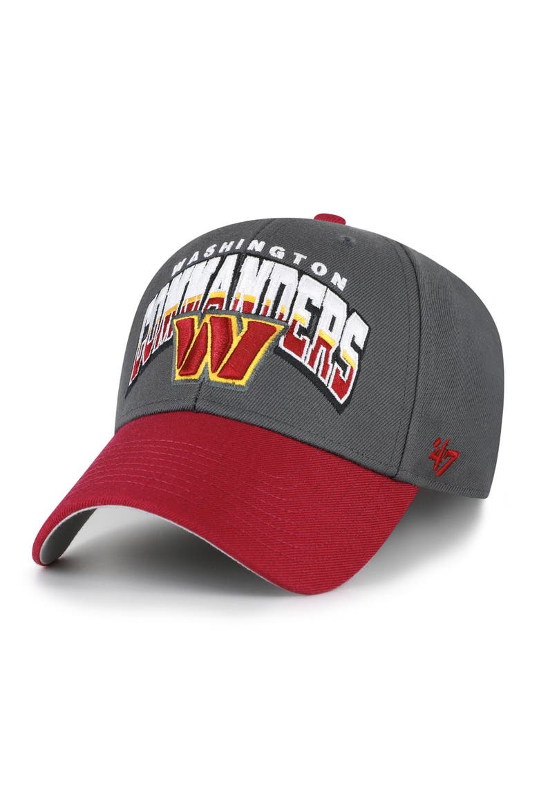 Men's '47 Charcoal Washington Commanders Split Block MVP Adjustable Hat, Main, color, Charcoal