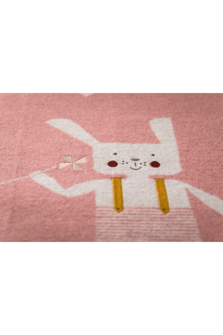Juwel Bunnyrabbit With Embroidery Baby Blanket, Alternate, color, Rouge