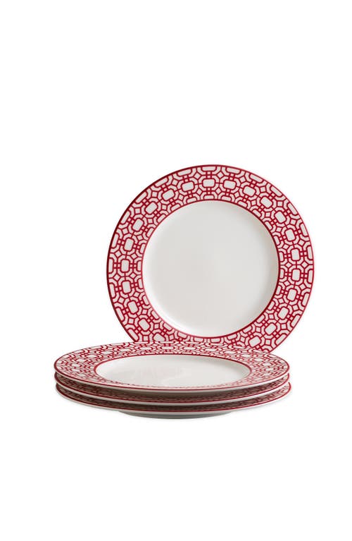 Caskata Newport Crimson Garden Gate Salad Plate In Red