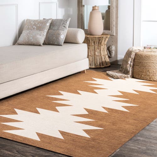 Jonathan Y Chayton Minimalist Geometric Machine-washable Area Rug In Brown