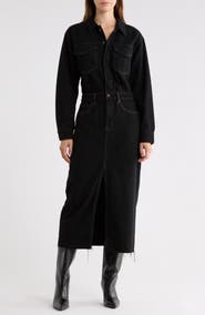 Pistola Amira Long Sleeve Denim Midi Dress