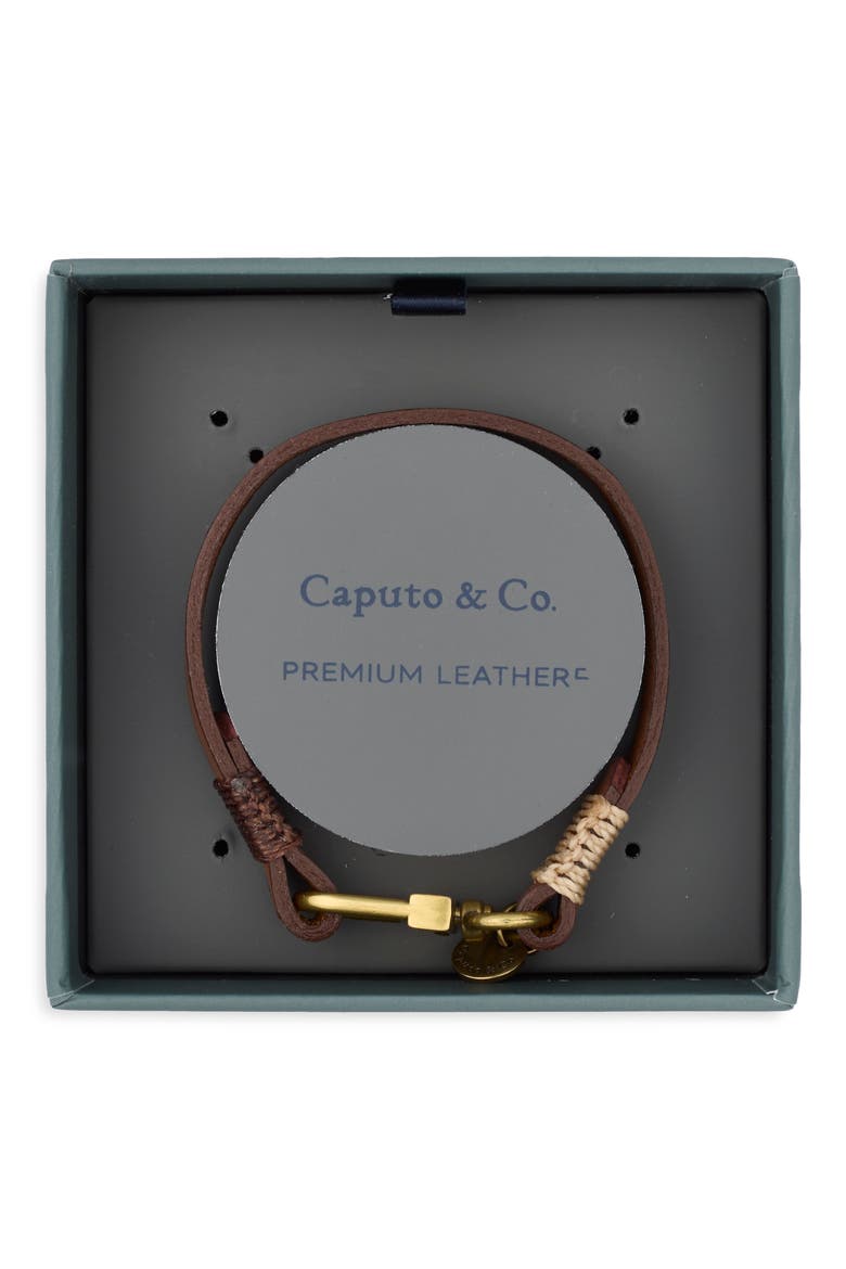 Leather Cuff Bracelet, Main, color, CHESTNUT