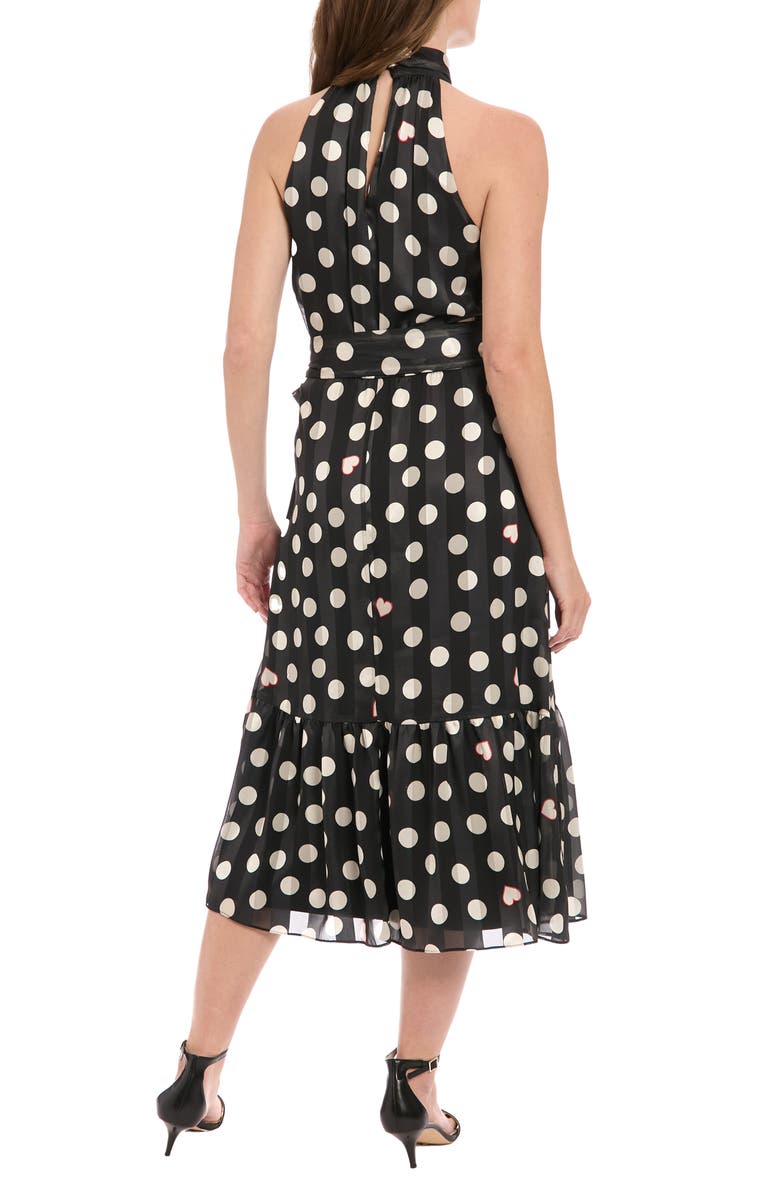 London Times Heart & Dot Print Chiffon Midi Dress, Alternate, color,