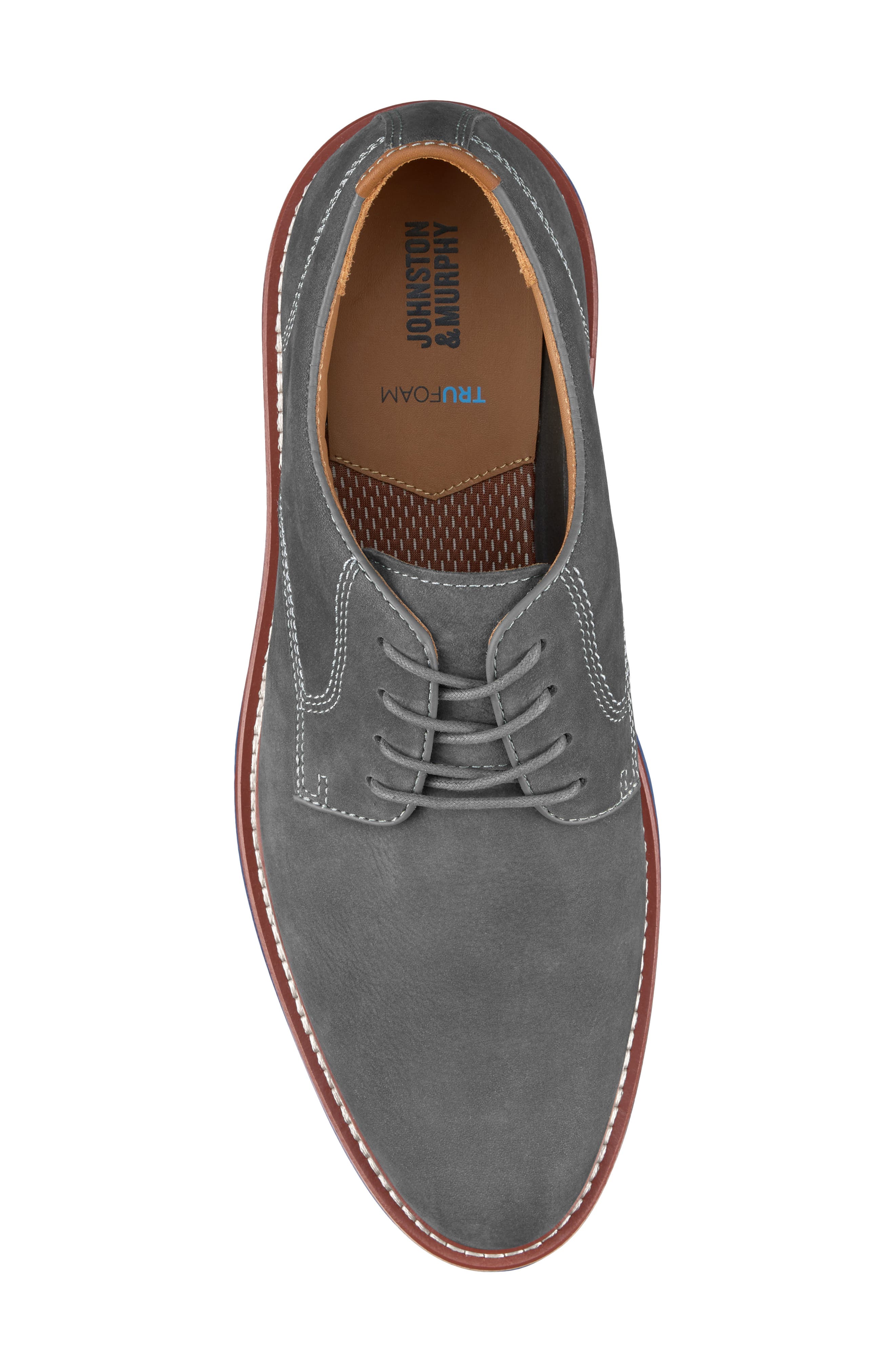 Johnston & Murphy Upton Plain Toe Derby, Alternate, color, Gray Nubuck