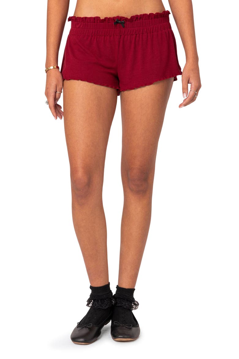 Gilmore Ribbed Shorts, Main, color, BURGUNDY