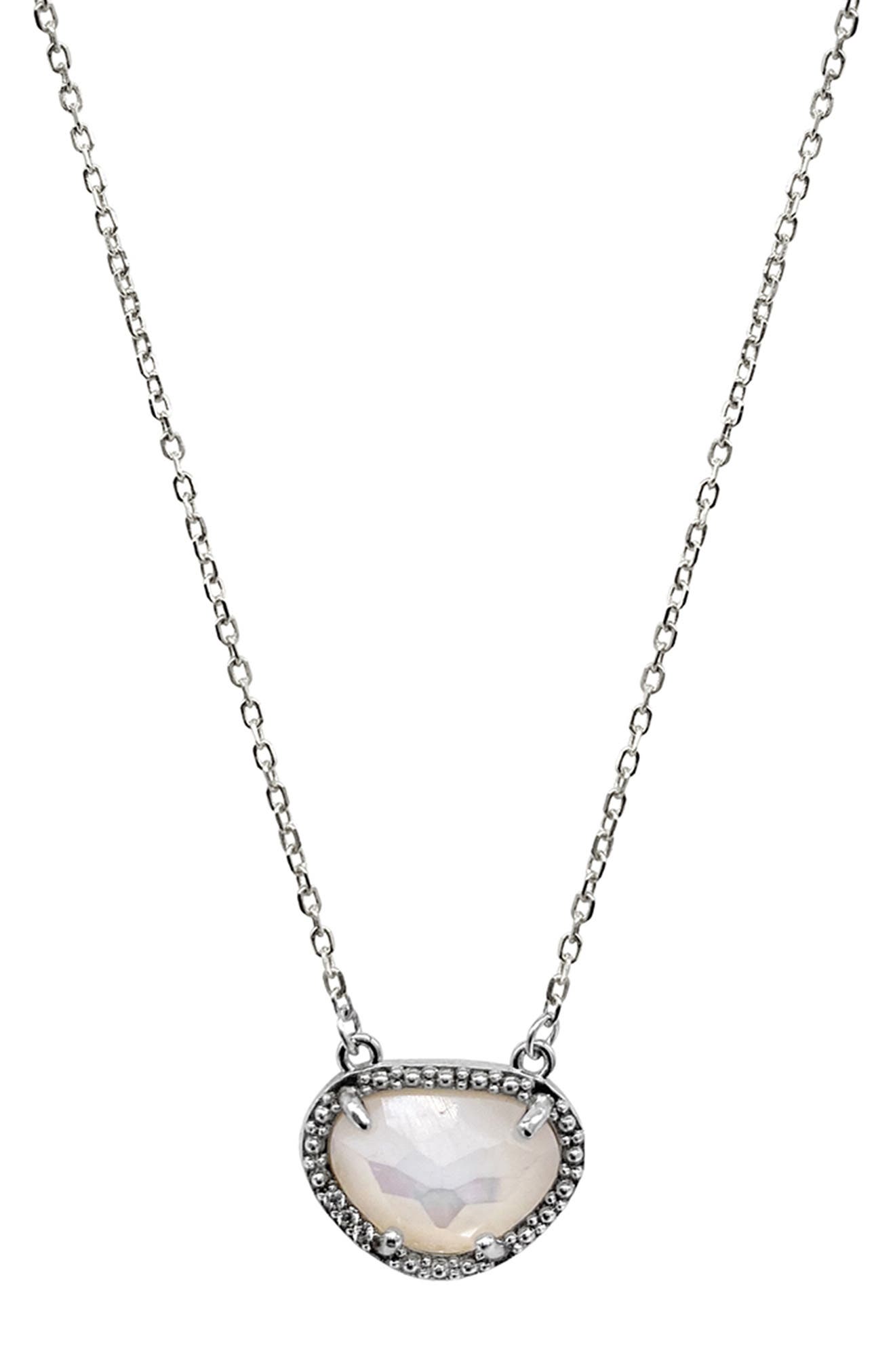 ADORNIA FINE Sterling Silver Birthstone Halo Pendant Necklace
