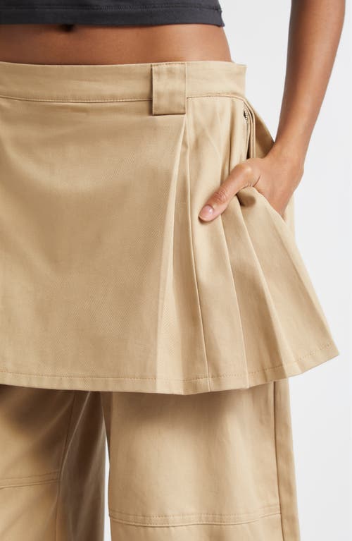 Collina Strada Lawn Plaid Skirt Overlay Cargo Pants In Neutral
