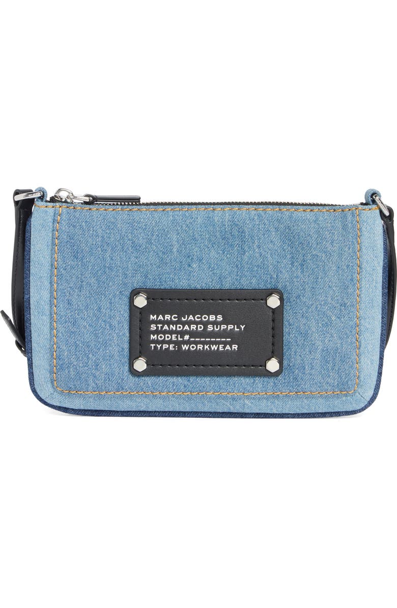 Marc Jacobs Denim Crossbody Pouch, Main, color, Denim