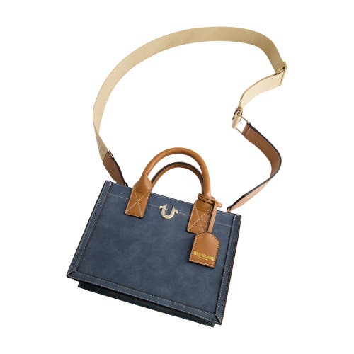 True Religion Modern Edge Suede Tote In Blue
