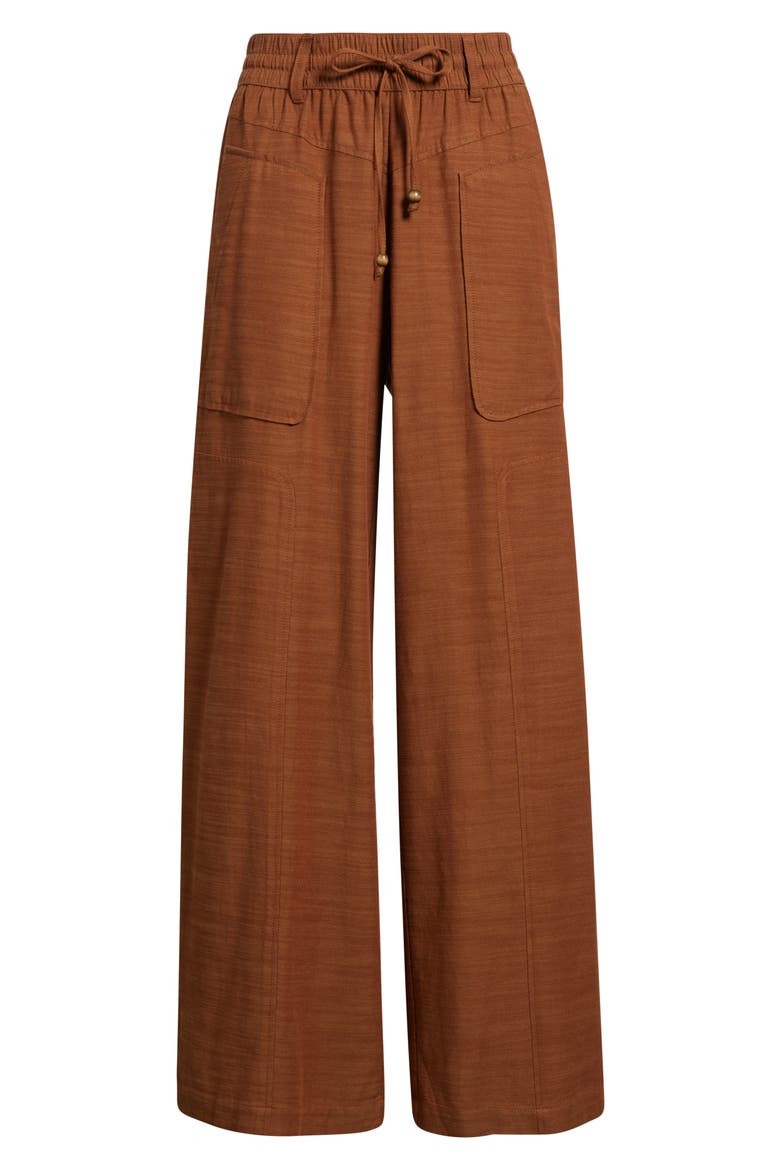 Skyrise Wide Leg Pants, Alternate, color, PECAN