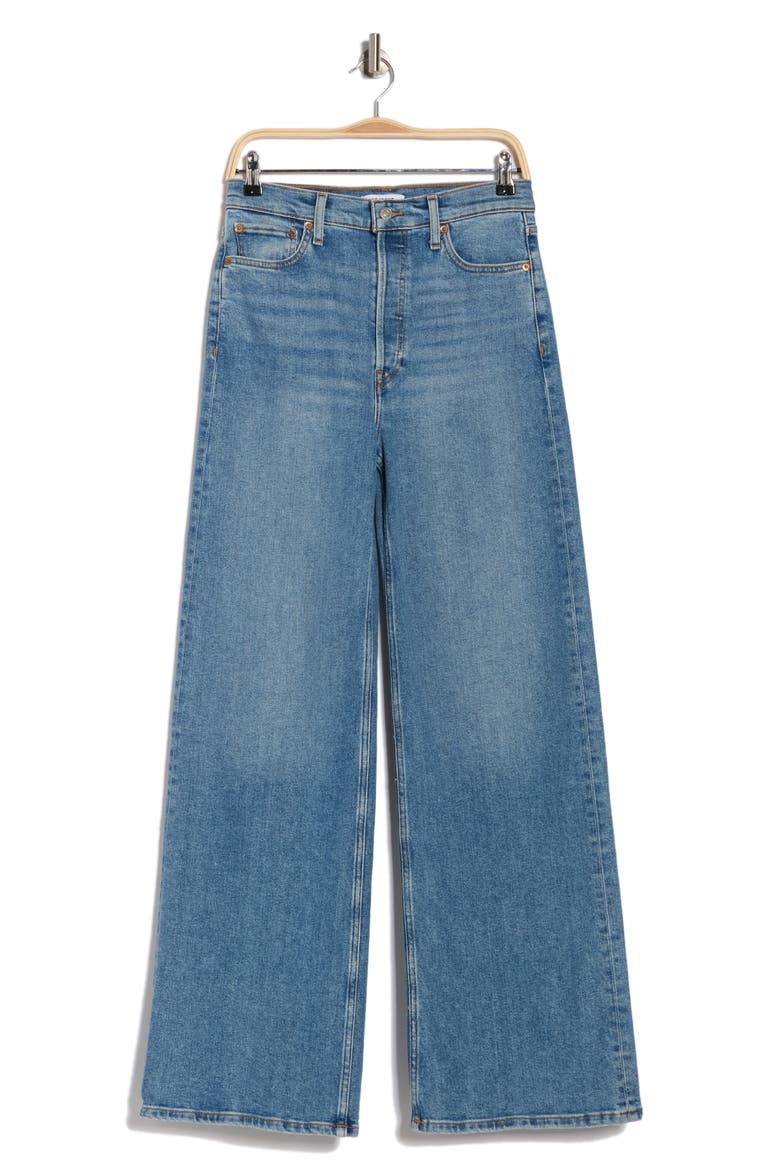 '70s High Waist Wide Leg Jeans, Main, color, MEDIA NOCHE