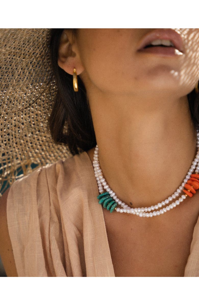 Ottoman Hands Caprice Hoop Earrings, Alternate, color, Brass