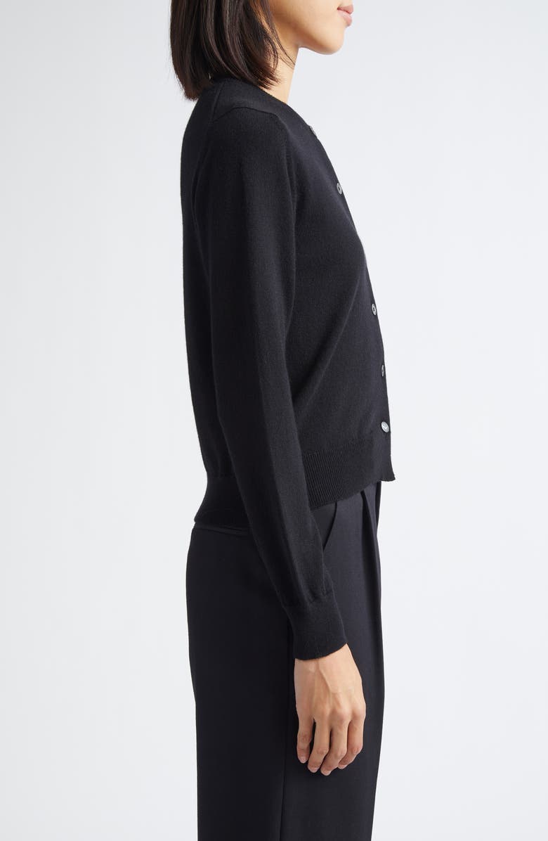 Johnstons of Elgin Iris Cashmere Crewneck Cardigan, Alternate, color, Black