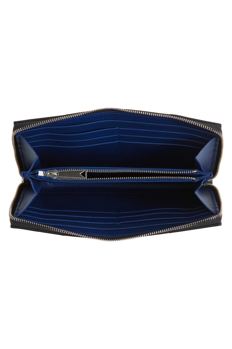 Cassette Intrecciato Leather Zip Around Continental Wallet, Alternate, color, 4143 NOCTUR/ BLUE ROY-SI