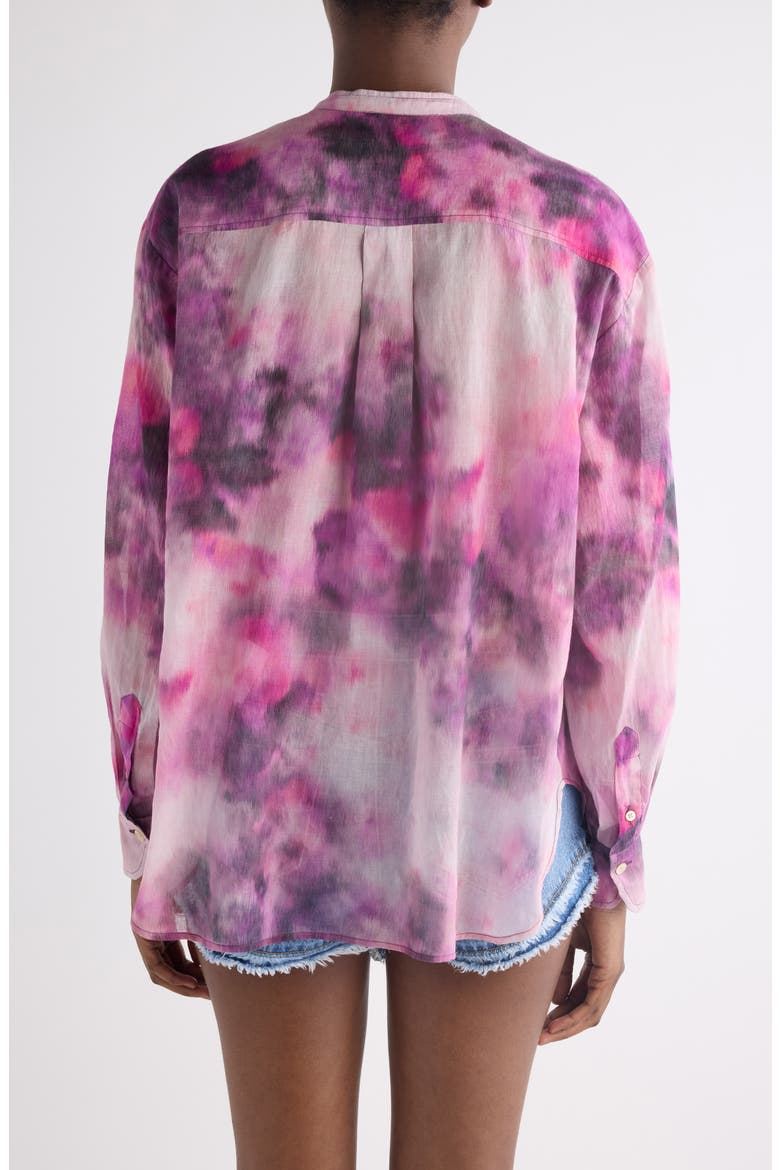 Mexika Tie Dye Cotton Button-Up Shirt, Alternate, color, PINK