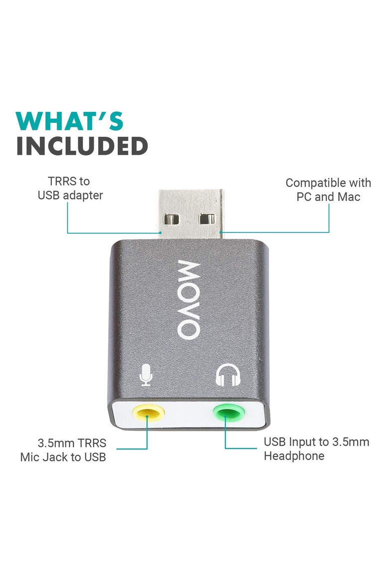 USB-AC1 TRRS Mic. to USB 2.0 Sound Card Adapter, Alternate, color, Black
