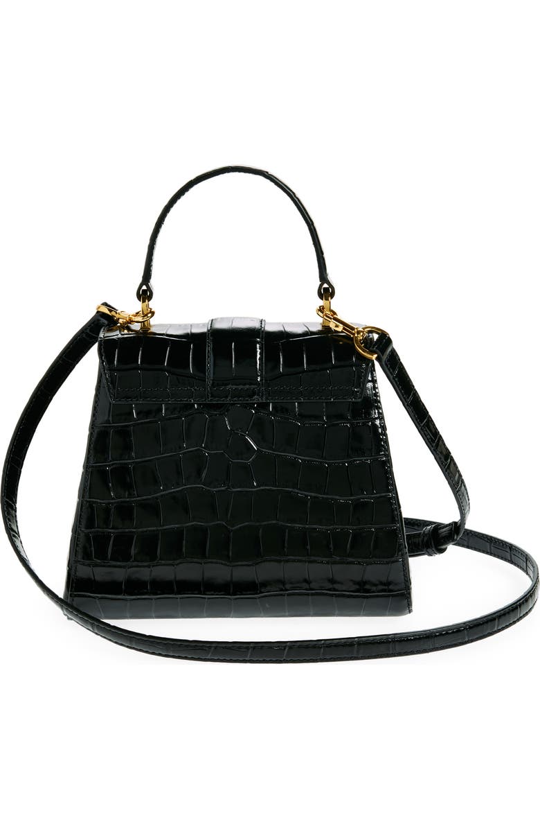 Veronica Beard Crest Croc Embossed Leather Top Handle Bag, Alternate, color,