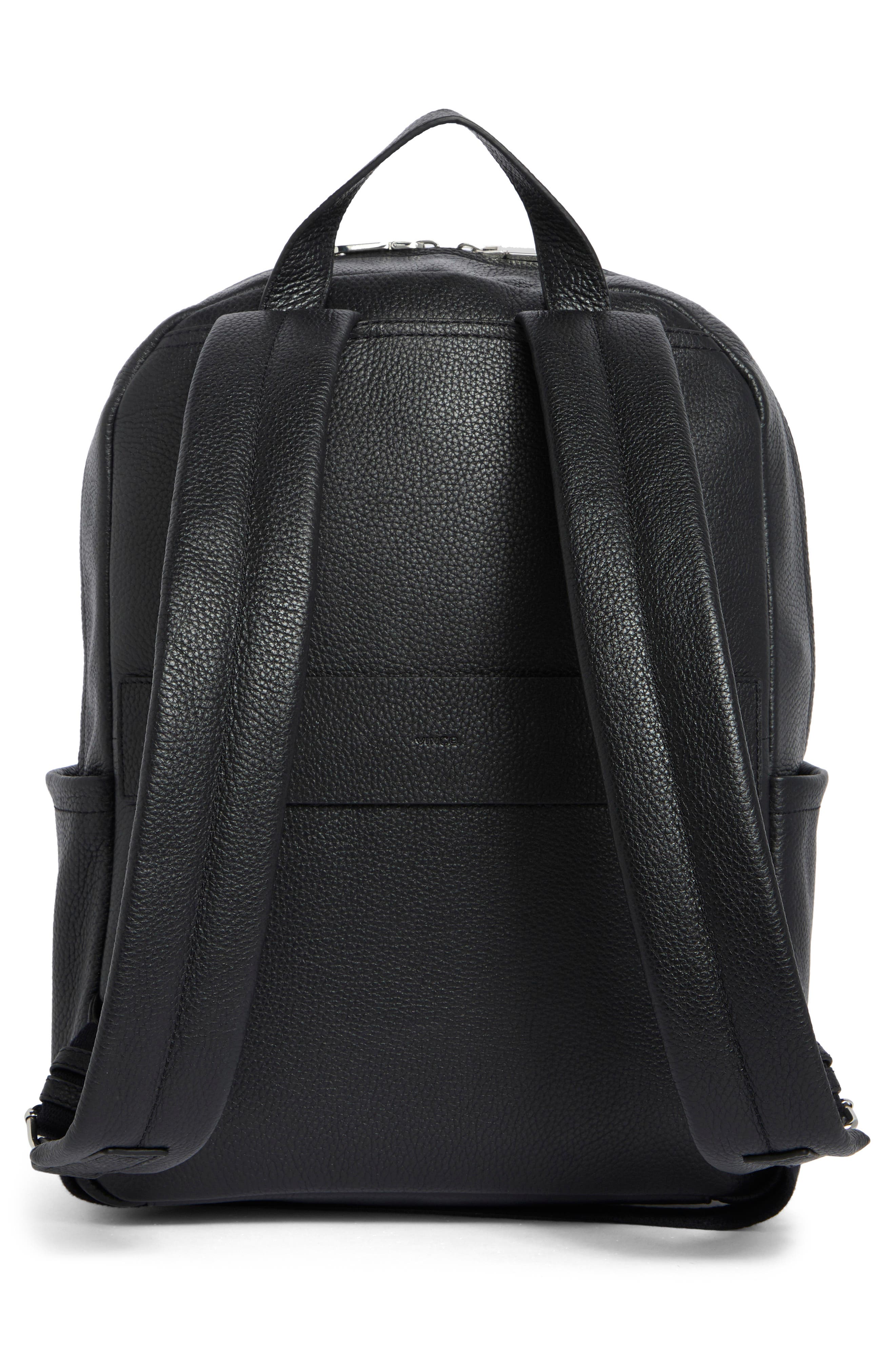 Vince Valmor Leather Backpack, Alternate, color, Black