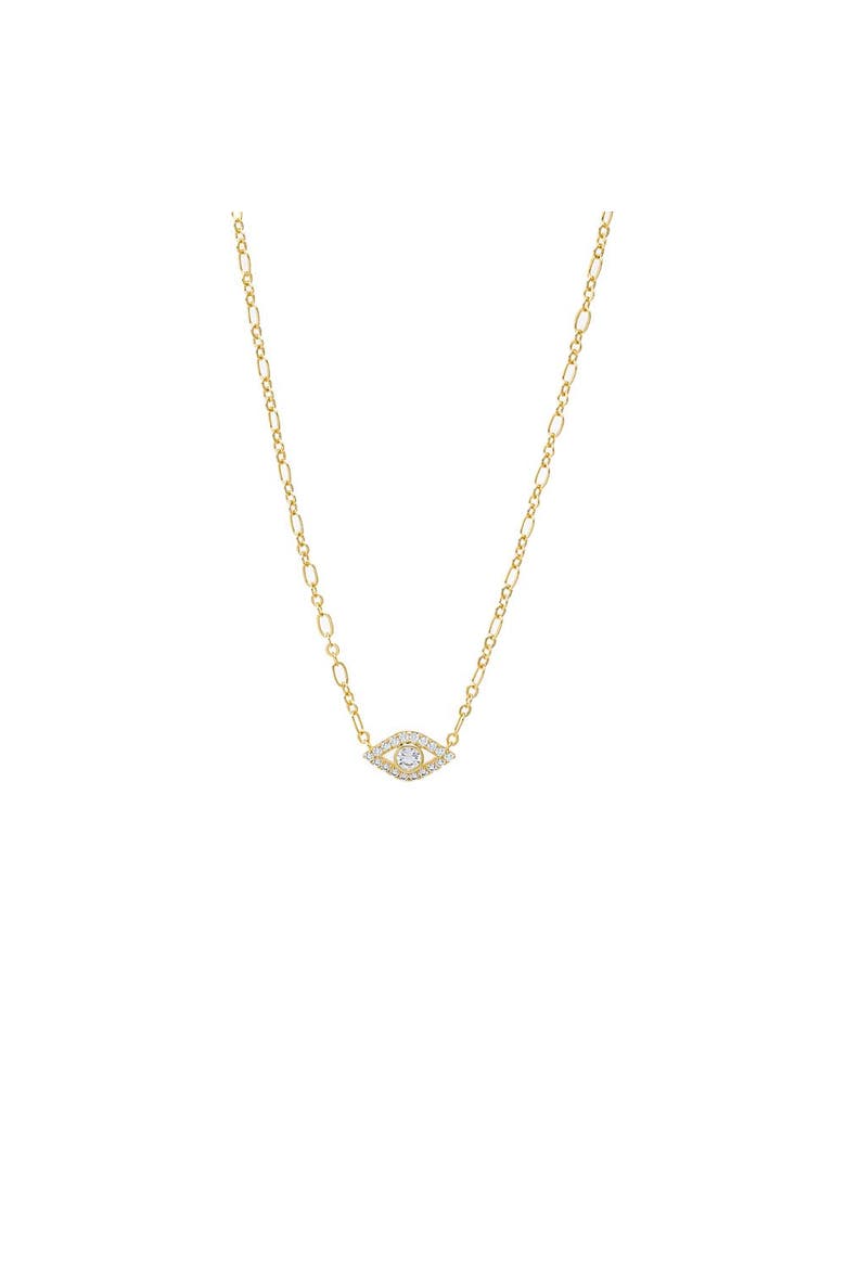 Small CZ Evil Eye Pendant Necklace, Main, color, Gold