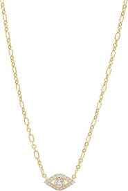 BY ADINA EDEN Small CZ Evil Eye Pendant Necklace
