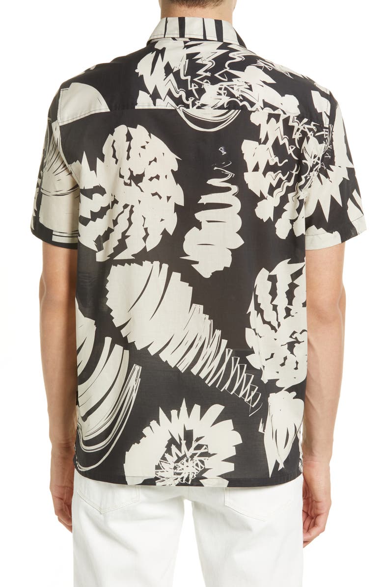 Ted Baker London Velmere Shell Print Short Sleeve Button-Up Shirt, Alternate, color, 