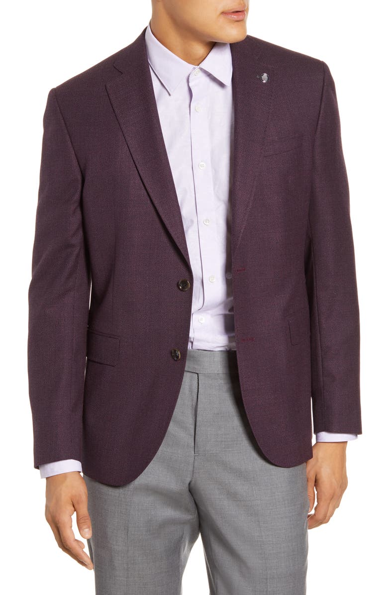 Ted Baker London Roger Trim Fit Solid Wool Sport Coat, Main, color,