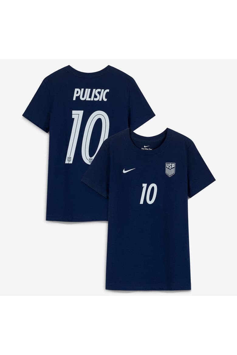 Women's Nike Christian Pulisic Navy USMNT Away Name & Number T-Shirt, Main, color, Navy