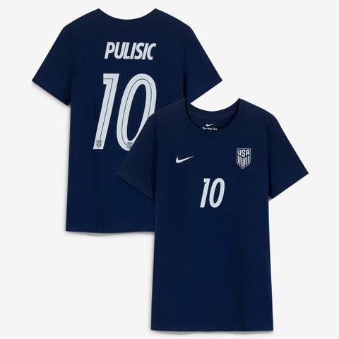 Women's Nike Christian Pulisic Navy USMNT Away Name & Number T-Shirt