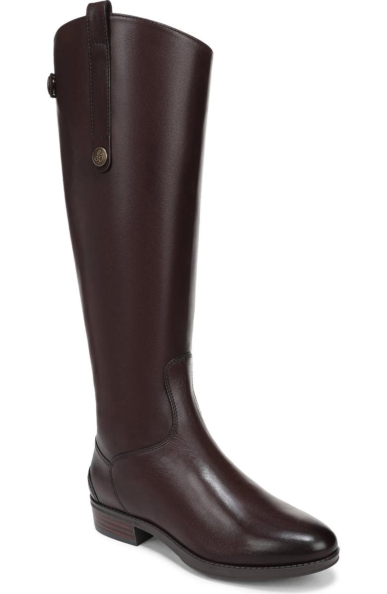 Sam Edelman Penny Tall Leather Riding Boot, Main, color, Dark Brown