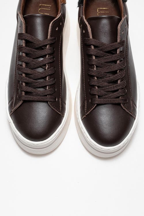Forever & Always Shoes Anabel Leather Platform Sneakers In Brown