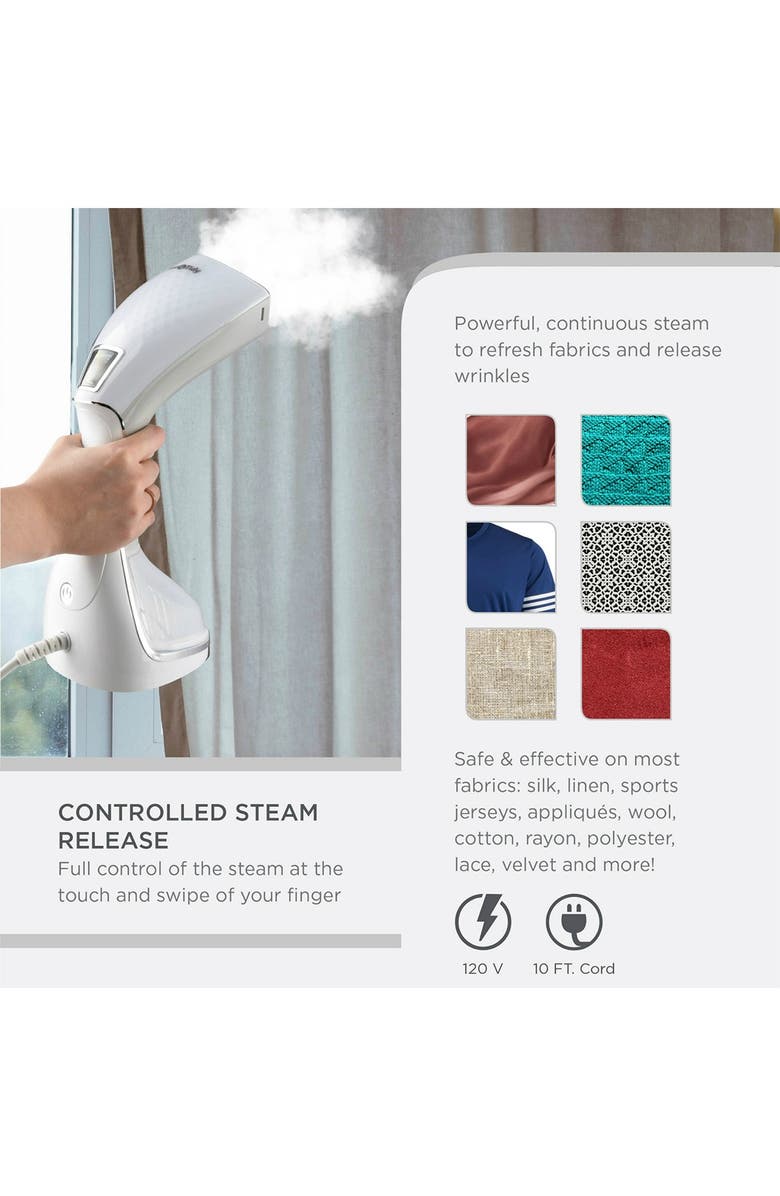 SALAV Power Steam Press PLUS Handheld Steamer with LCD Screen, White, Alternate, color, 