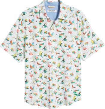 Veracruz Bay Holiday Birds Short Sleeve Button-Up Shirt