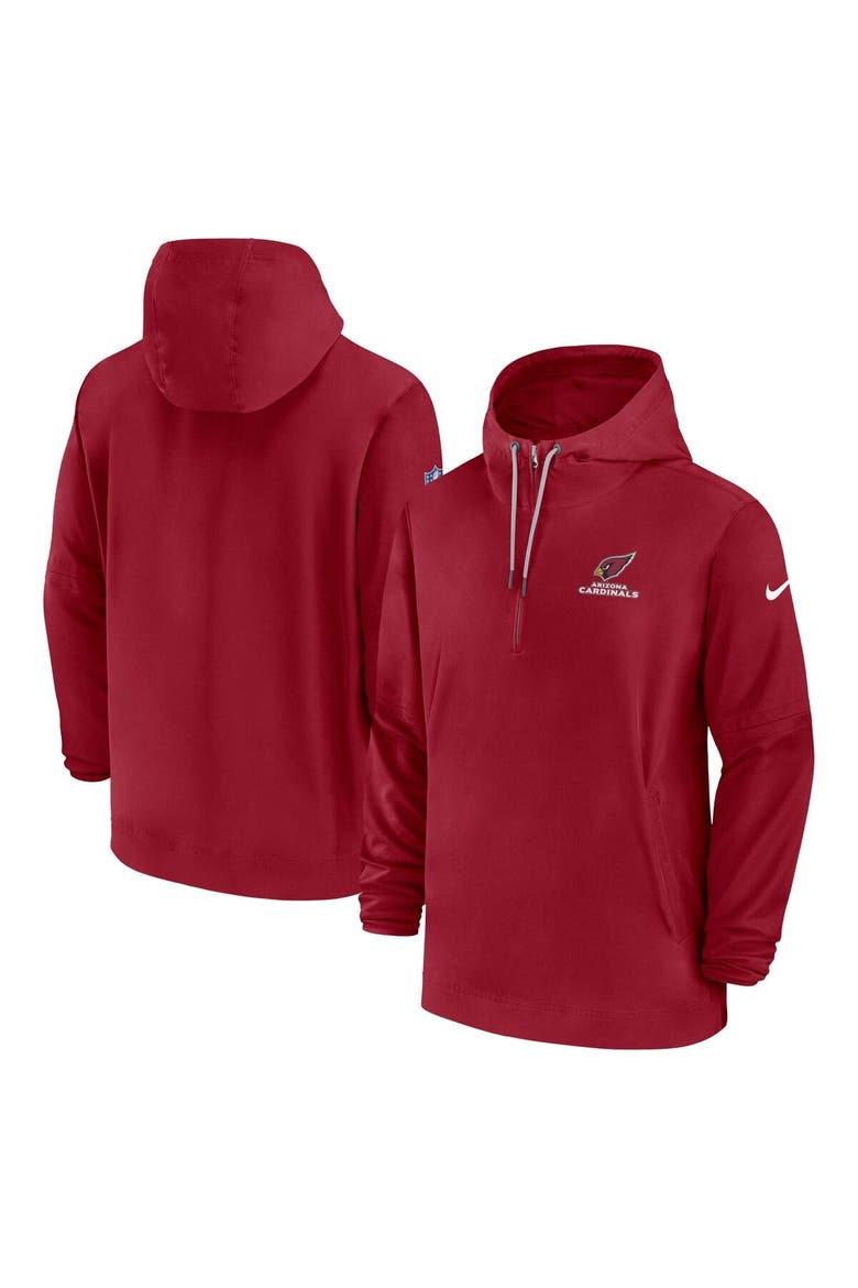 Men's Nike Cardinal Arizona Cardinals Sideline Half-Zip Hoodie, Main, color, Cardinal