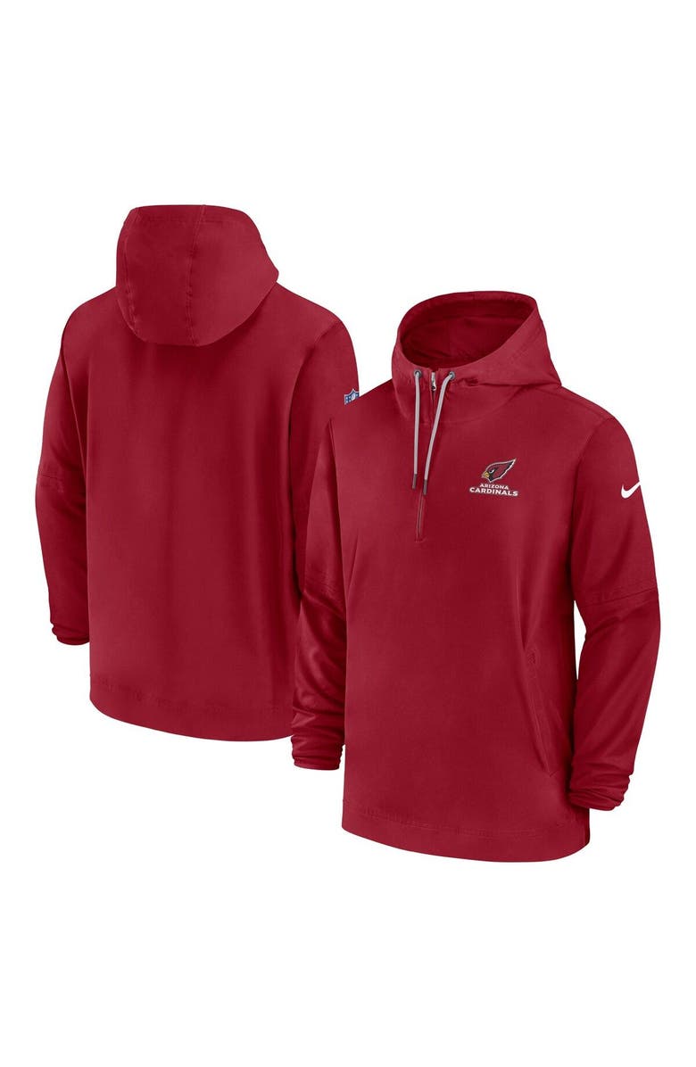 Nike Men's Nike Cardinal Arizona Cardinals Sideline Half-Zip Hoodie, Main, color, Cardinal