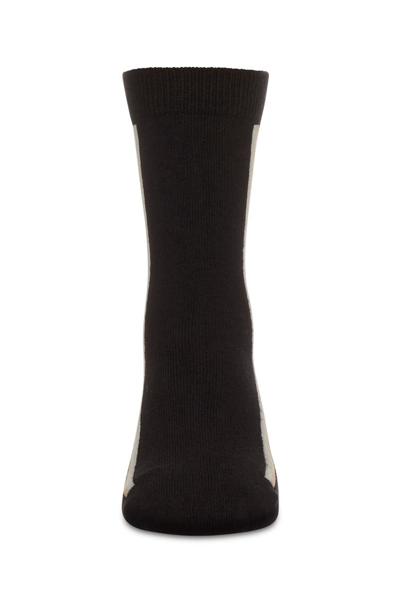 Dual-Stripe Fine-Gauge Crew Sock, Alternate, color, Black