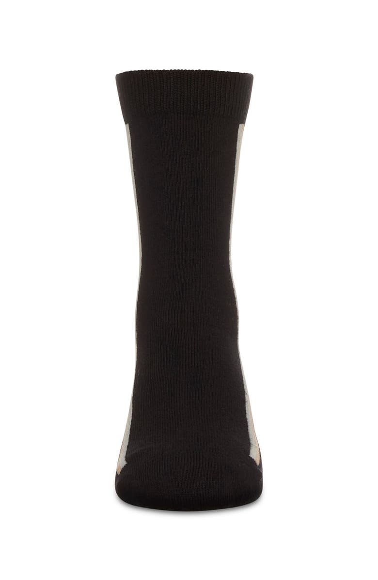 MeMoi Dual-Stripe Fine-Gauge Crew Sock, Alternate, color, Black