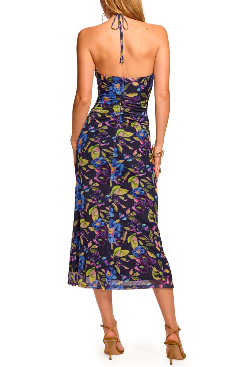 Ramy Brook Aveline Floral Halter Mesh Dress, Alternate, color, Navy Floral Mesh