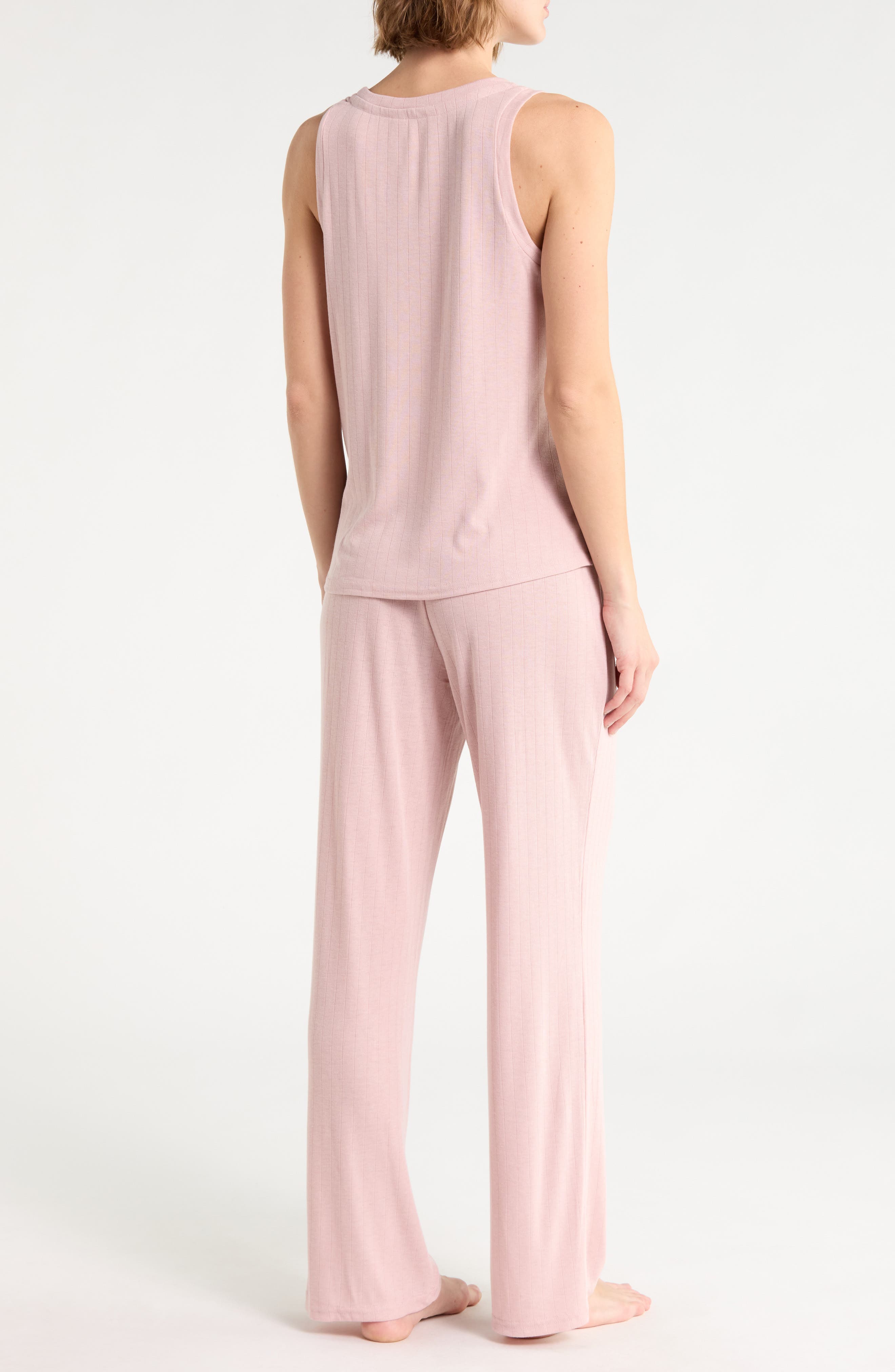 Nicole Miller High Neck Rib 2-Piece Pajama Set (Women) | Nordstromrack