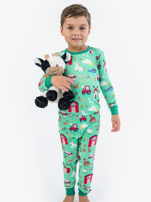Rufflebutts Softsnooze Long Sleeve Pajama Set In Green
