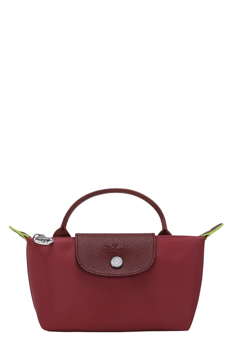Le Pliage Recycled Canvas Cosmetics Case, Main, color, POMEGRANATE