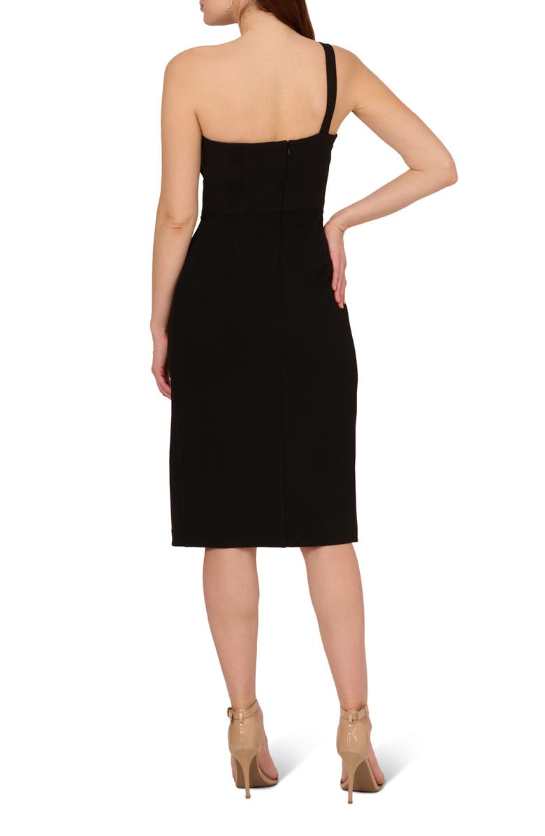 Adrianna Papell One-Shoulder Crepe Knit Cocktail Dress, Alternate, color, 