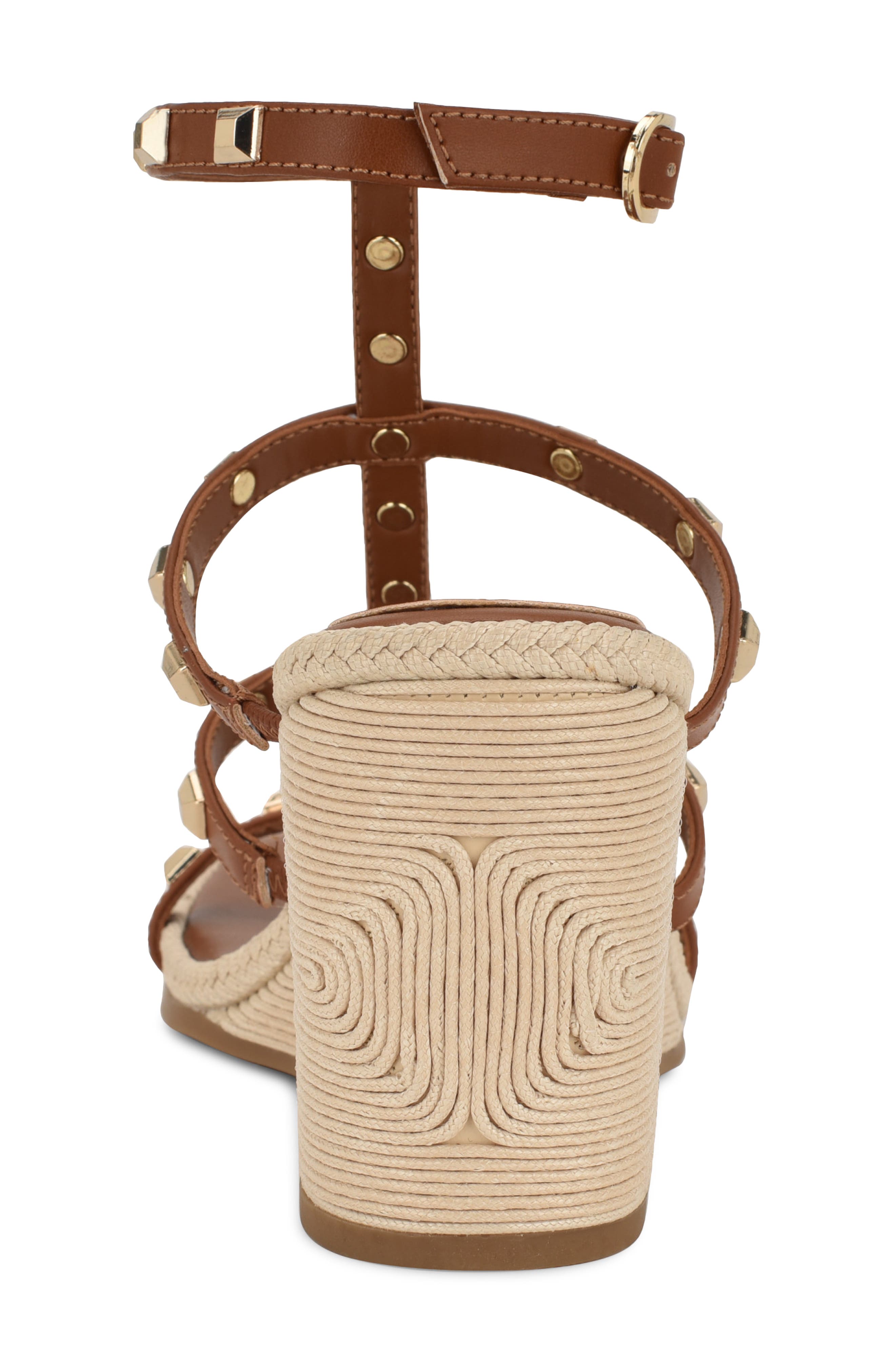 Nine West Sardis Strappy Wedge Sandal, Alternate, color, Dark Natural