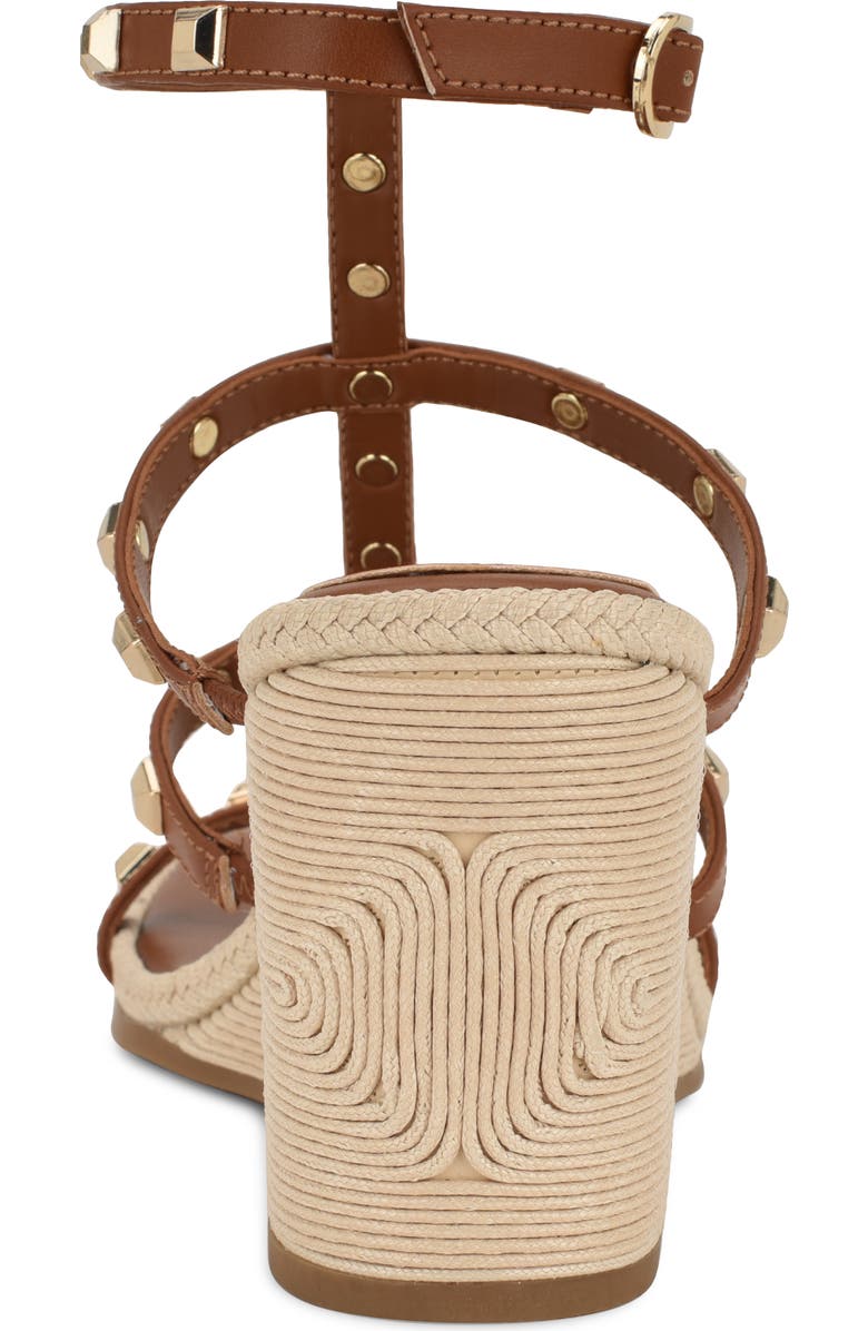 Nine West Sardis Strappy Wedge Sandal, Alternate, color, Dark Natural