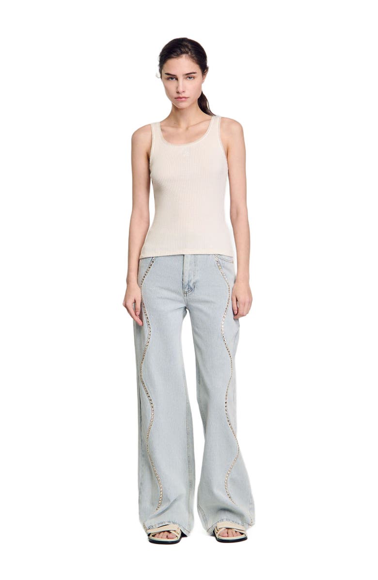 SANDRO Rib knit vest top, Main, color, 