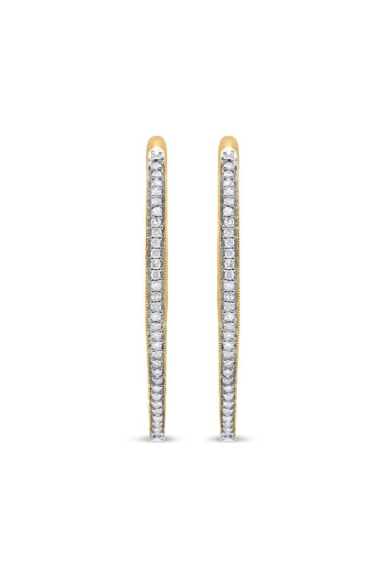 10k Yellow Gold Round Diamond Earrings, Alternate, color, Yellow