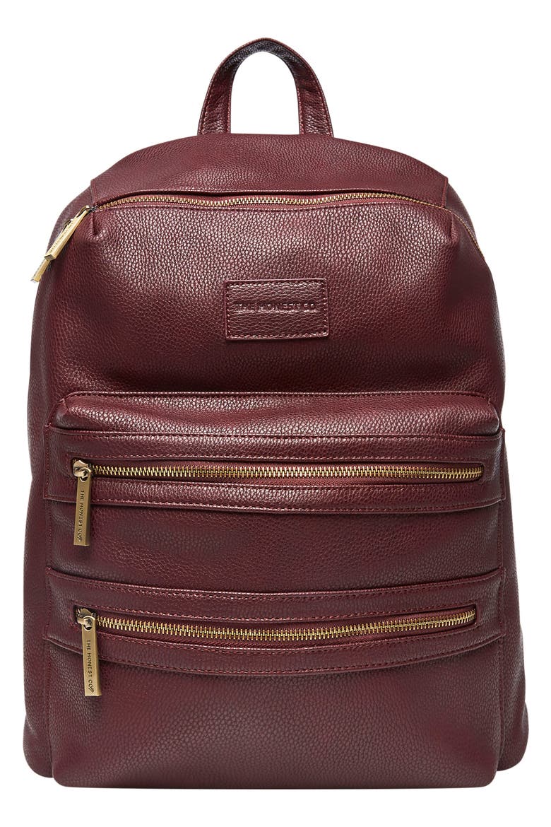 'City' Faux Leather Diaper Backpack, Main, color, MULBERRY