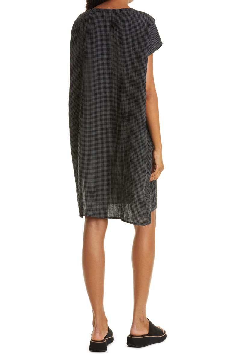 Eileen Fisher V-Neck Seersucker Shift Dress, Alternate, color, 